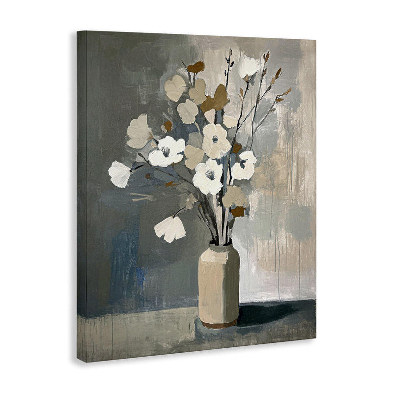 «Natural Floral Vase», art mural sur toile par Ramona Murdock, H 48 po x l 36 po