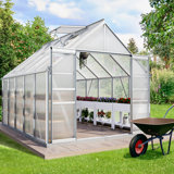 Serre en polycarbonate à double paroi 8 pi x 10 pi avec cadre en aluminium