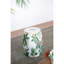 Tabouret haut de 18 po en céramique à motif jungle, utilisé comme table d'appoint dans la chambre à coucher, œuvre d'art bohémienne 13 x 13 x 18, idéal