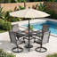 Ensemble de salle à manger de patio 5 pièces Wishon avec 4 chaises pivotantes Textilene