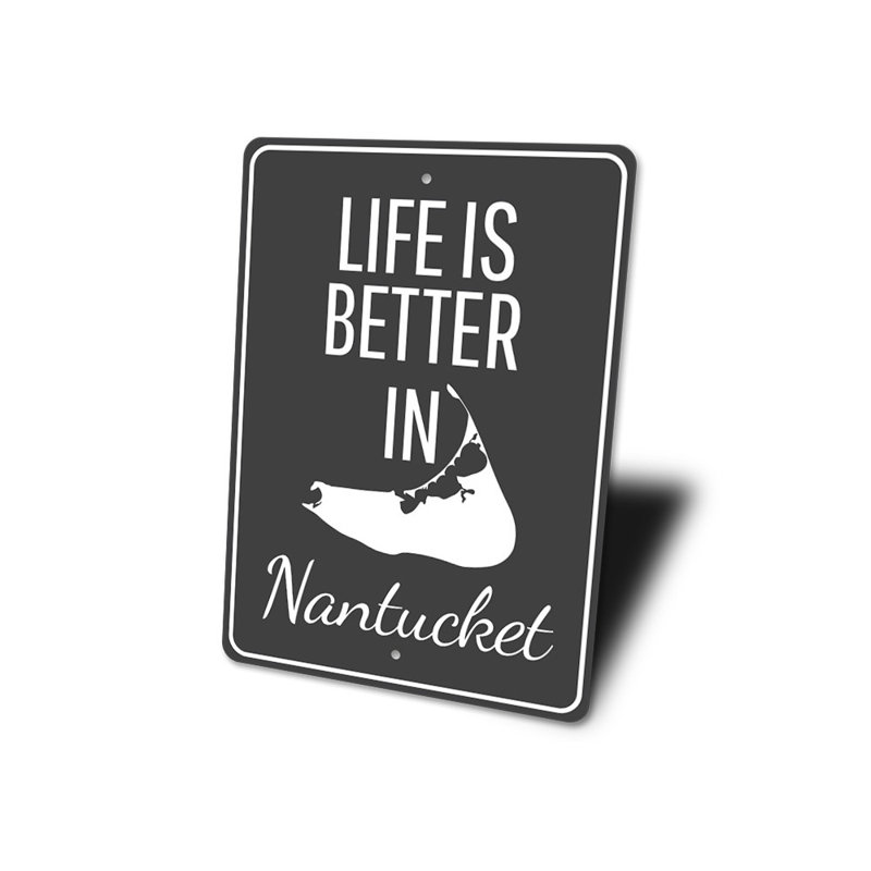 Enseigne en aluminium Nantucket Life, H 18 po x l 12 po x P 0,06 po