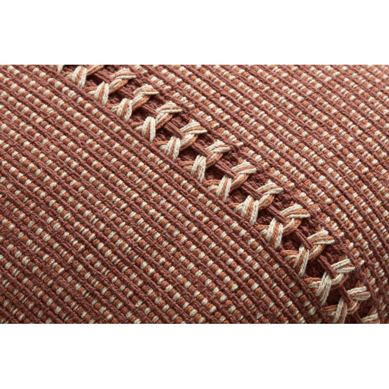 Rust and Multi Stripe Square Throw Pillow 18"