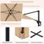 Parasol de patio en porte-à-faux 9 pi avec auvent de protection contre le soleil-761956745