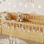 Structure de lit Montessori avec lumières DEL et tablette de rangement, lit en bois pour enfants avec barrières de sécurité élevées-1285994000-1285994002