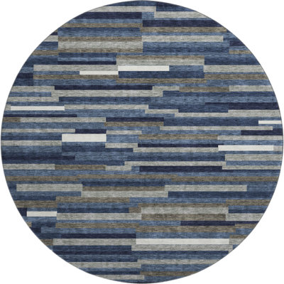 Premium Machine Washable Prisco Navy Rug
