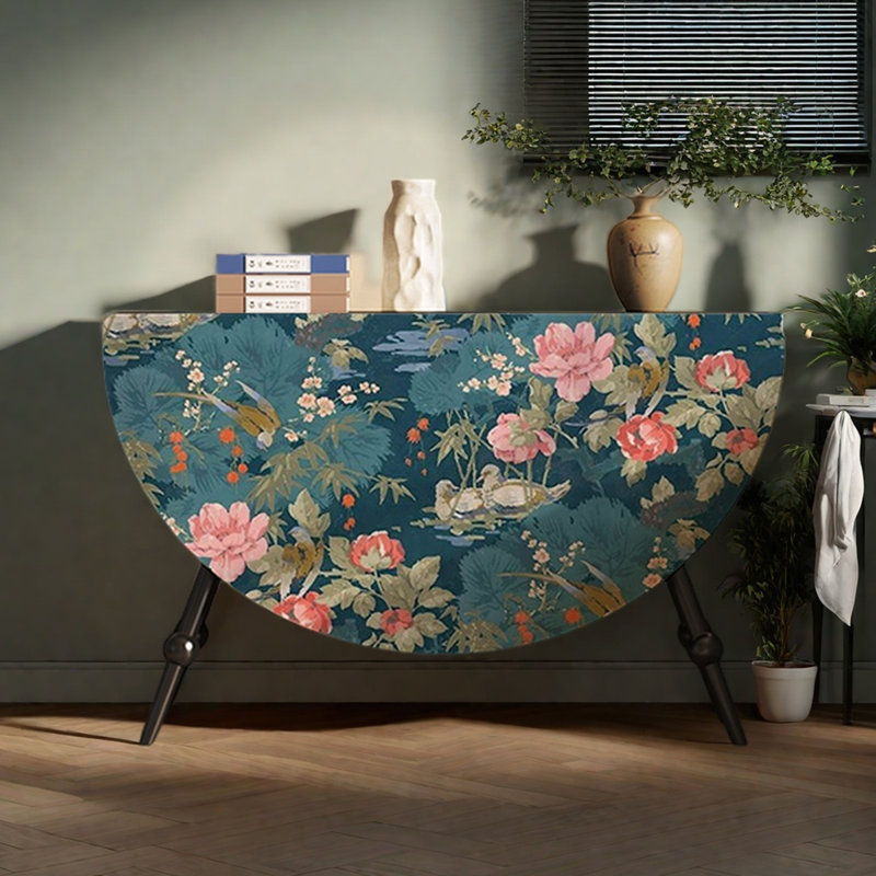 Semi-circular multi-functional accent cabinet