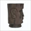 Table de bout à piédestal avec statue Moai de Pâques - gris clair, MGO