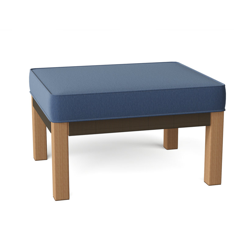 Hudson Outdoor Ottoman, Hudson Charcoal Lace, Oat