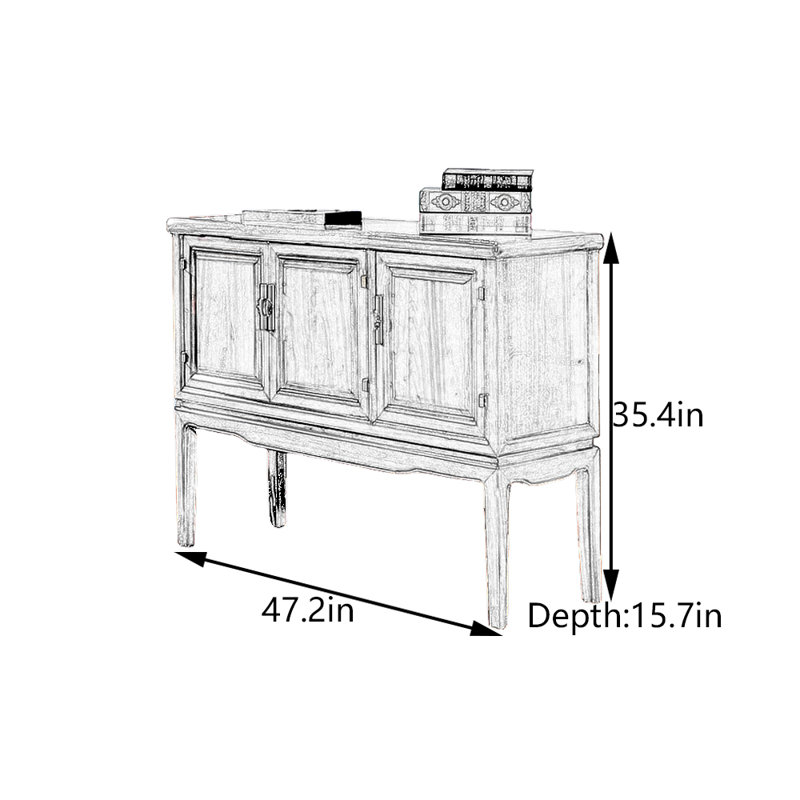 Solid Camphor Wood Entryway Cabinet