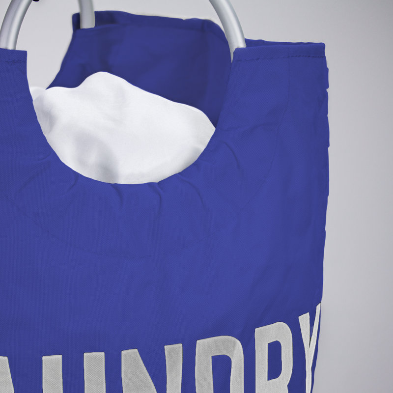 Fabric Laundry Hamper with Handles, Dark Blue