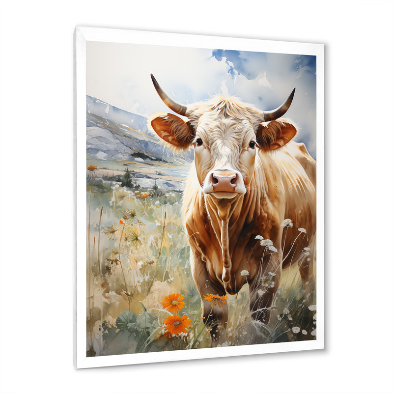 Ashalyn Cow Petals Field I - Imprimé, Cadre photo blanc, H 40 po x l 30 po x P 1,5 po