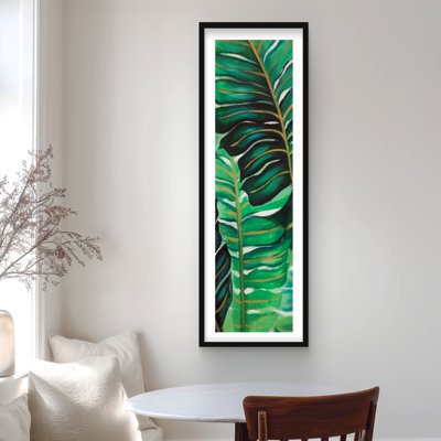 Plusieurs feuilles de plantes exotiques - botanique vert, reproduction encadrée
