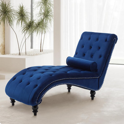 Velvet Upholstered Tufted Chaise Lounge