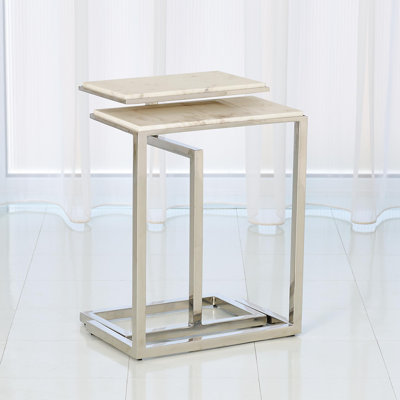 2 Piece C-Nesting Table Set-Brass