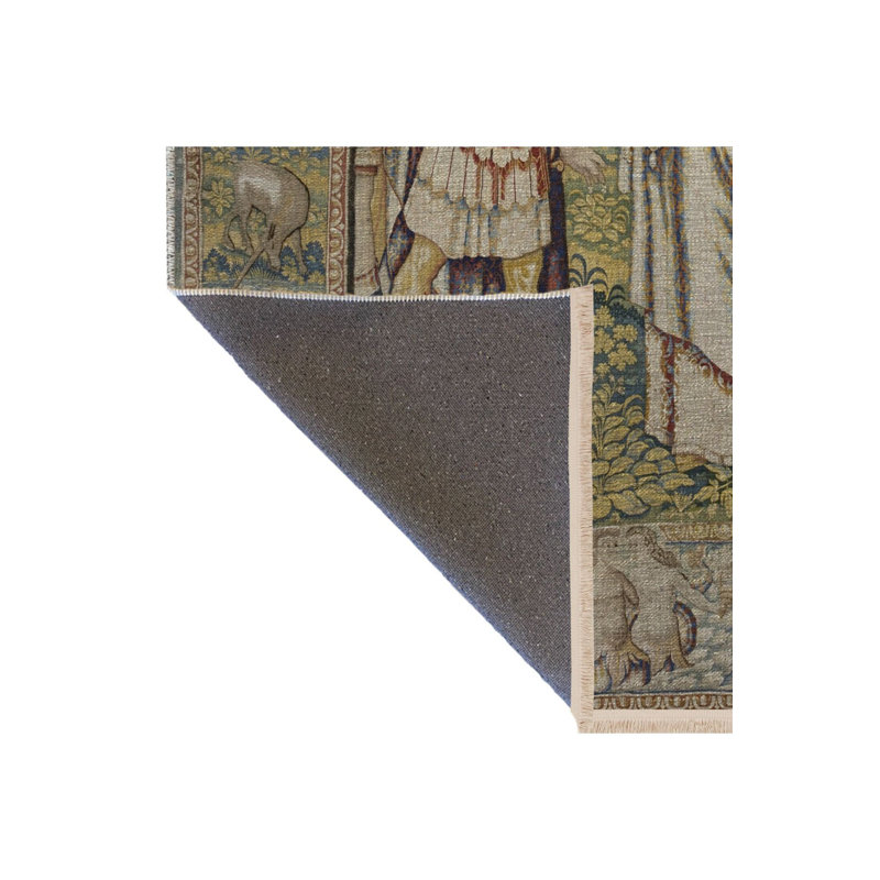Tapis multicolore à motif de chevalier et de princesse, Rectangle 3 pi 11 po x 5 pi 11 po