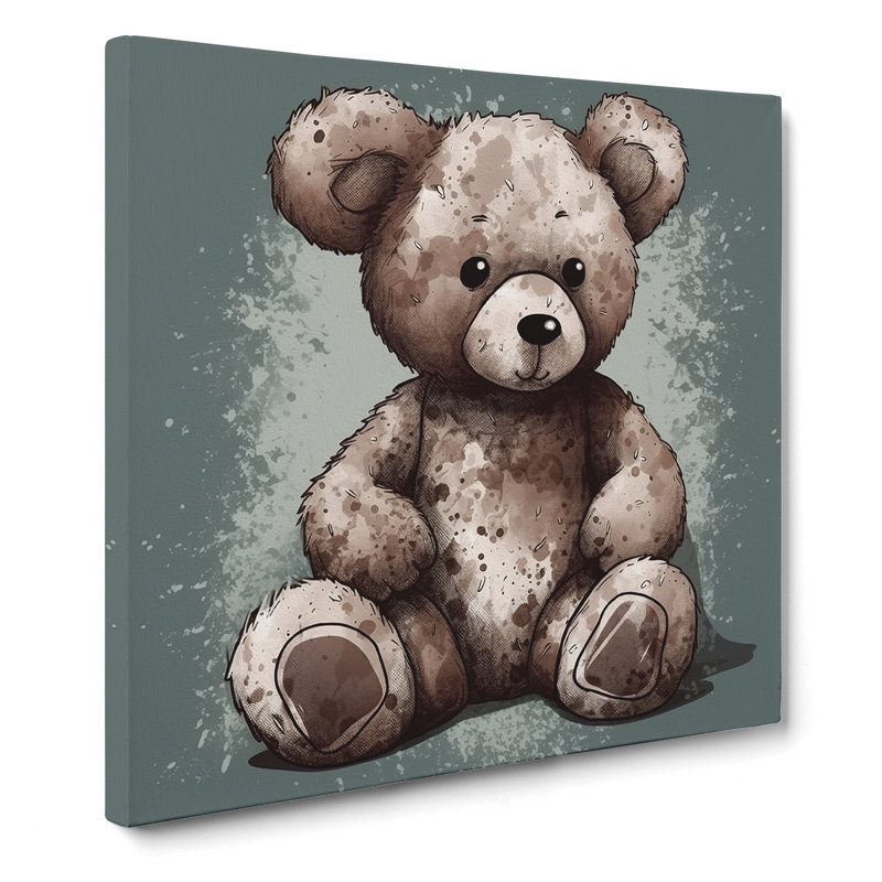 Teddy Bear No.1 - No Frame Print, 35cm H x 35cm W x 3cm D