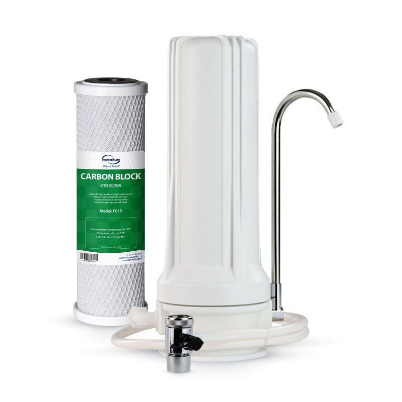 Filtre à eau de comptoir iSpring CKC1, boîtier blanc avec charbon
