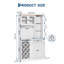 Armoire de cuisine 71 po avec rangement, plateau en noyer clair et blanc, portes doubles en acrylique-1913182826