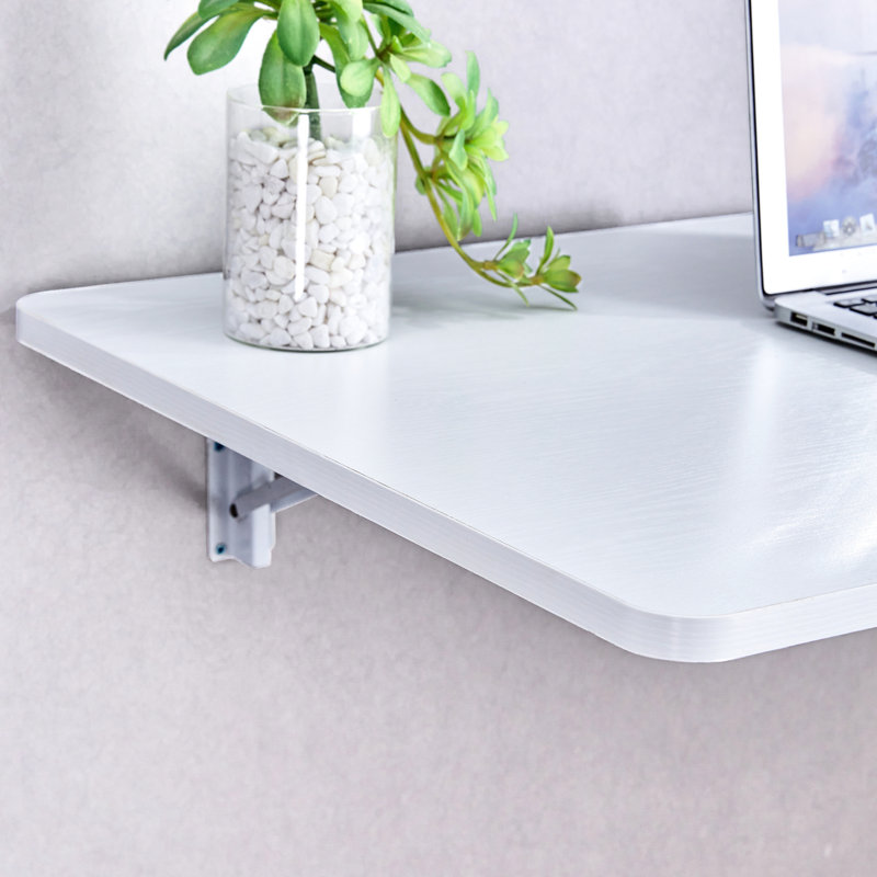Table murale escamotable pour le garage, profondeur de 45 pouces, largeur de 22 po, hauteur de 6,5 po, conception élégante, bords arrondis lisses, pliant les petits espaces, barre de montage à domicile, Workbench