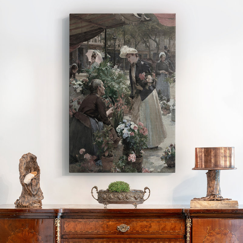 Peinture sur toile encadrée, H 13 po x l 9 po