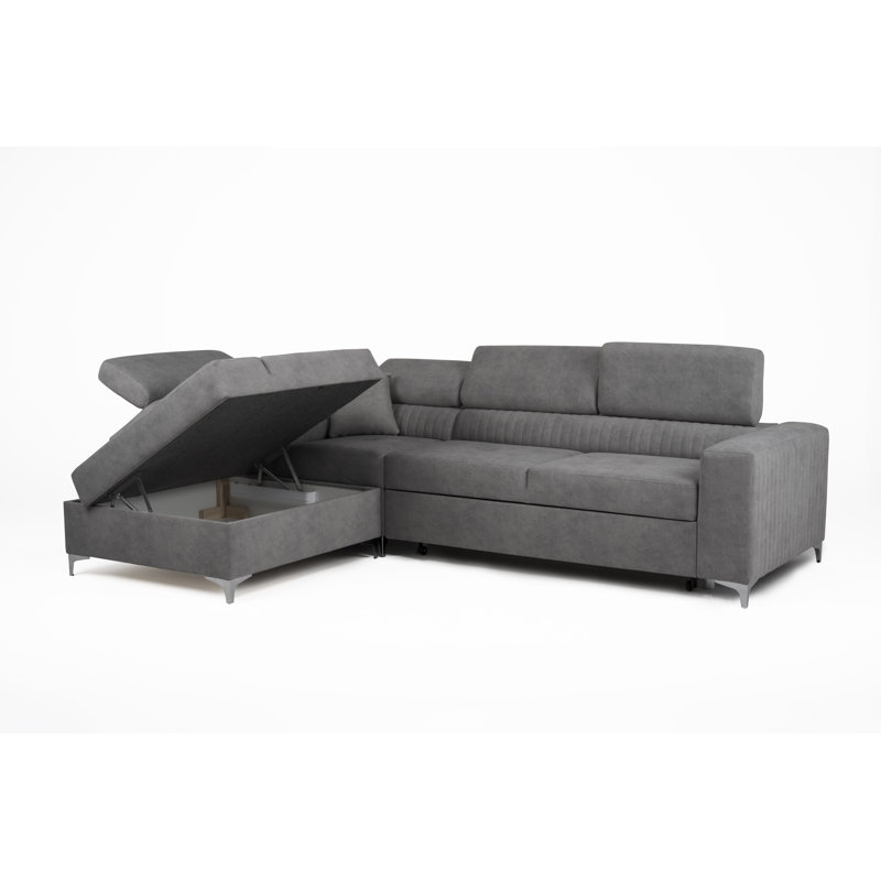 Lauren Corner Sofa Bed, Left Hand Facing, Grey
