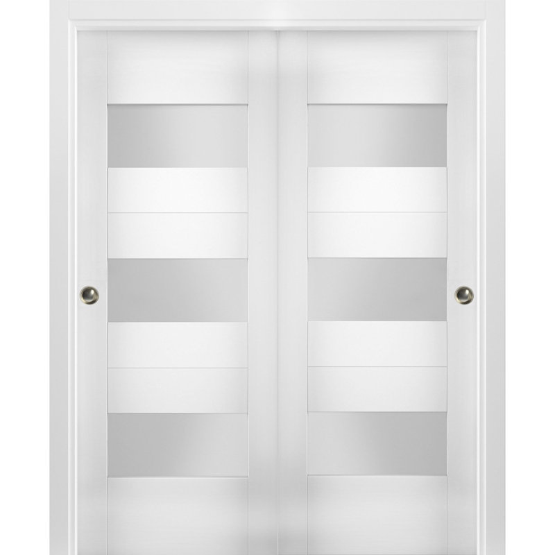 Portes blanches en verre givré Sete, 36 po x 80 po