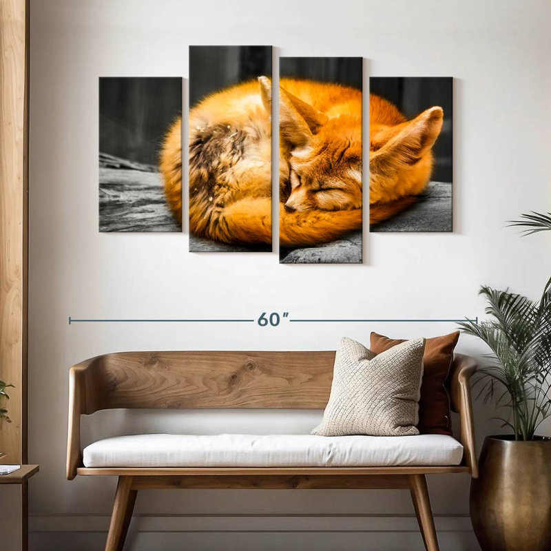 Brampt Fox Sleeping, 32" H x 52" W