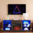 Modern 58" Electric Fireplace Tv Stand With Led Lights, Glass Shelves & Usb Charging Ports, Entertainment Center For Tvs Up To 65"-122913989-122914017