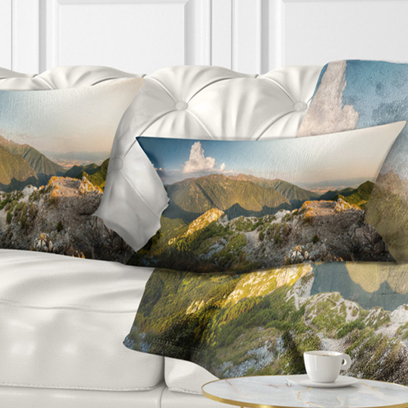 Coussin Rocky Green Mountains Panorama