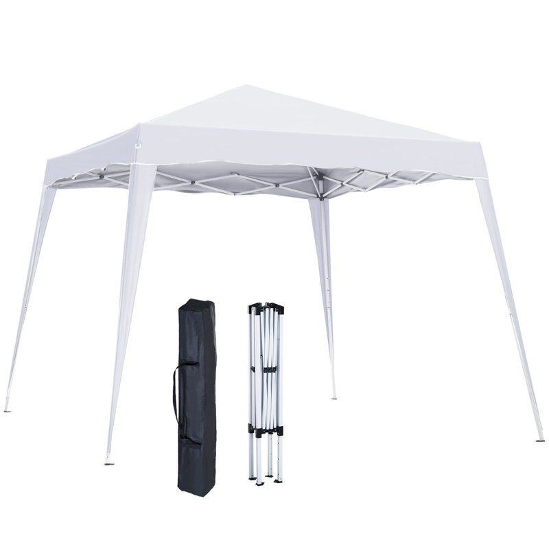 Outsunny 3 M x 3 M Base/ 2.5 M x 2.5 M Top Pop Up Gazebo, White