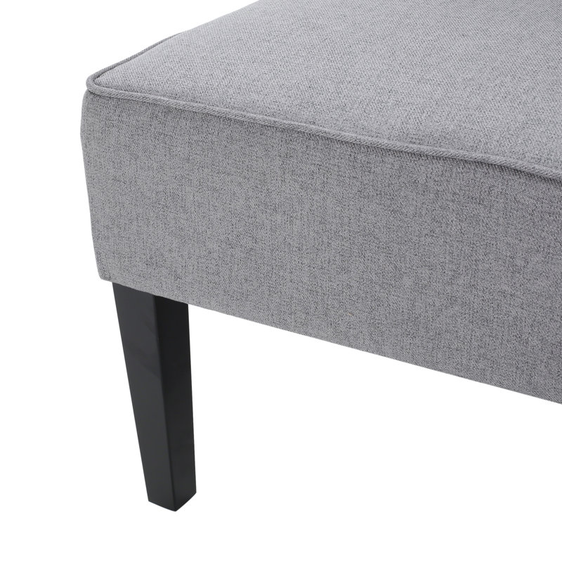 Cadre en bois massif gris de 50 po pour une stabilité à long terme, lin, rehaussement de style moderne avec revêtement en tissu, offrant un design élégant et confortable à votre pièce