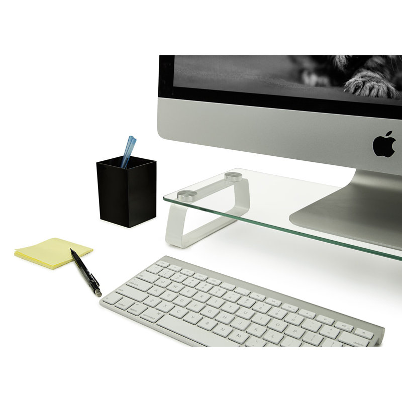 Elevate 22" Clear Tempered Glass Desktop Monitor Stand