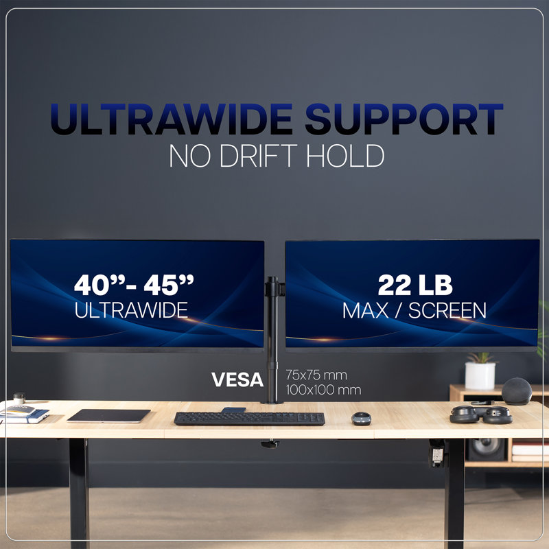 Telescoping Dual Monitor Desk Mount