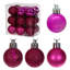  Ensemble d'ornement boule en plastique 1 finition rose vif de 1 po, 36 par ensemble.