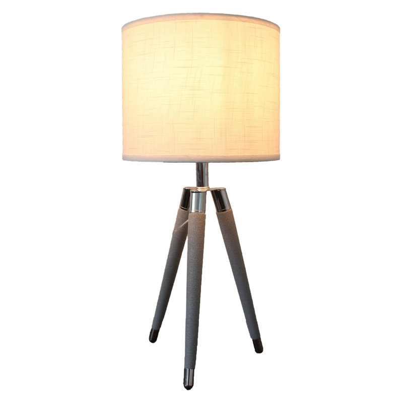 Lampe trépied 26,75 po Molinari, Gris, H 26,75 po x l 12 po x P 12 po, Blanc
