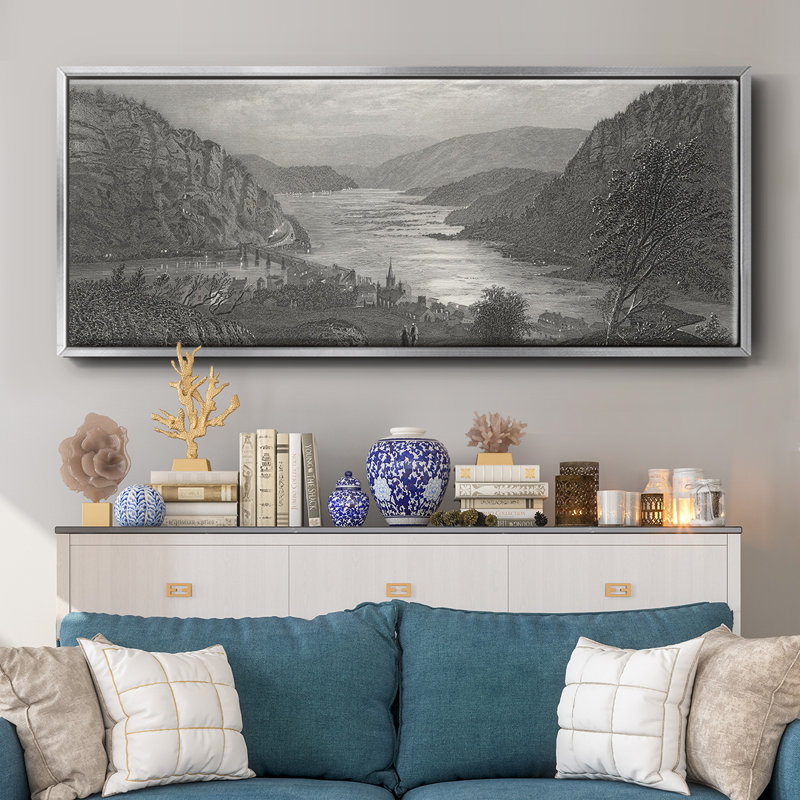 Harper's Ferry au clair de lune, H 20 po x l 50 po x P 1,5 po, Argent