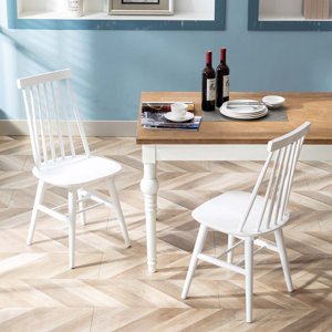 Alvie 17" Wide Modern Farmhouse Windsor Back Solid Wood Dinning Chairs