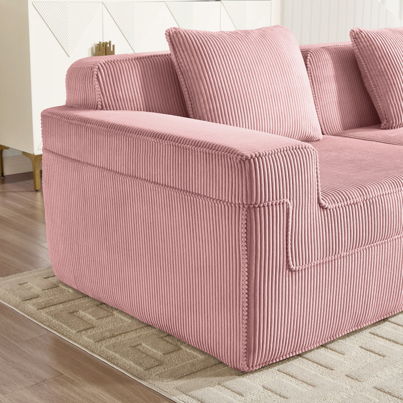 Canapé modulaire sans siège avec sièges profonds, conception moderne et coussins décoratifs, idéal pour les réunions de famille et la détente
