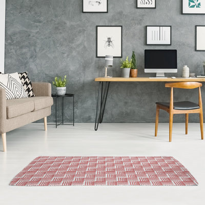 Tapis gris clair/gris basketweave rayures