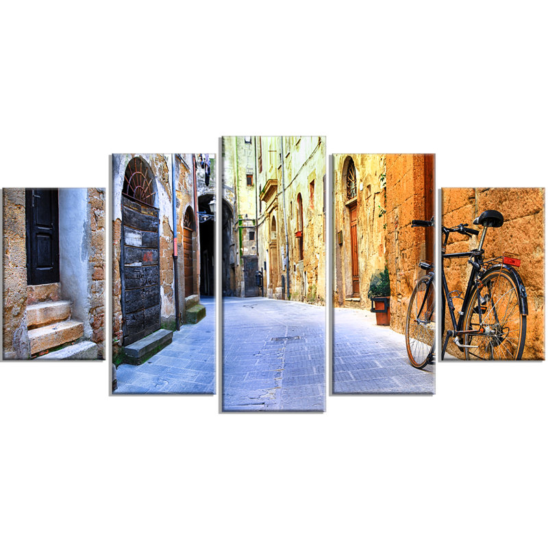 « image street of old italie », ensemble de 5 toiles tendues