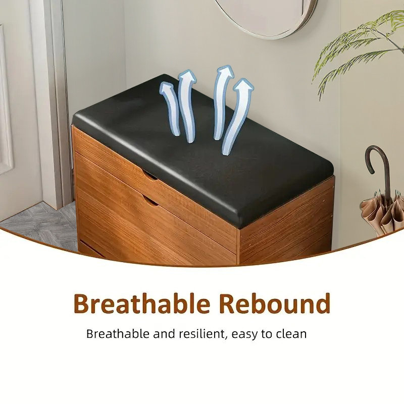 Banc à chaussures avec petit range-chaussures pour le couloir, la chambre à coucher et le vestibule ， 23,62