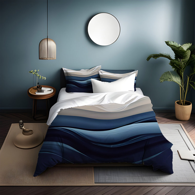 Polyester Abstract Duvet Cover, Twin Duvet Cover + 1 Queen Sham
