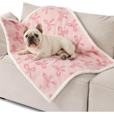 Lesure Waterproof Calming Double-Sided Jacquard Shag & Soft Sherpa Fleece Furniture Protector Dog & Cat Blanket