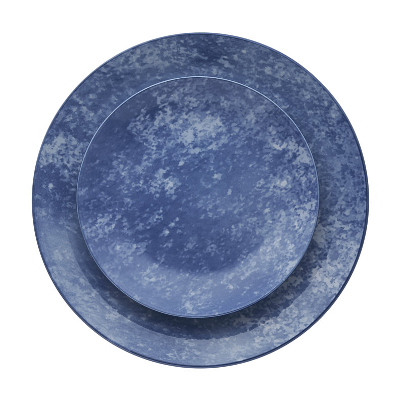 Wingate Blue Porcelain 12-Piece Dinnerware Set, Service for 4