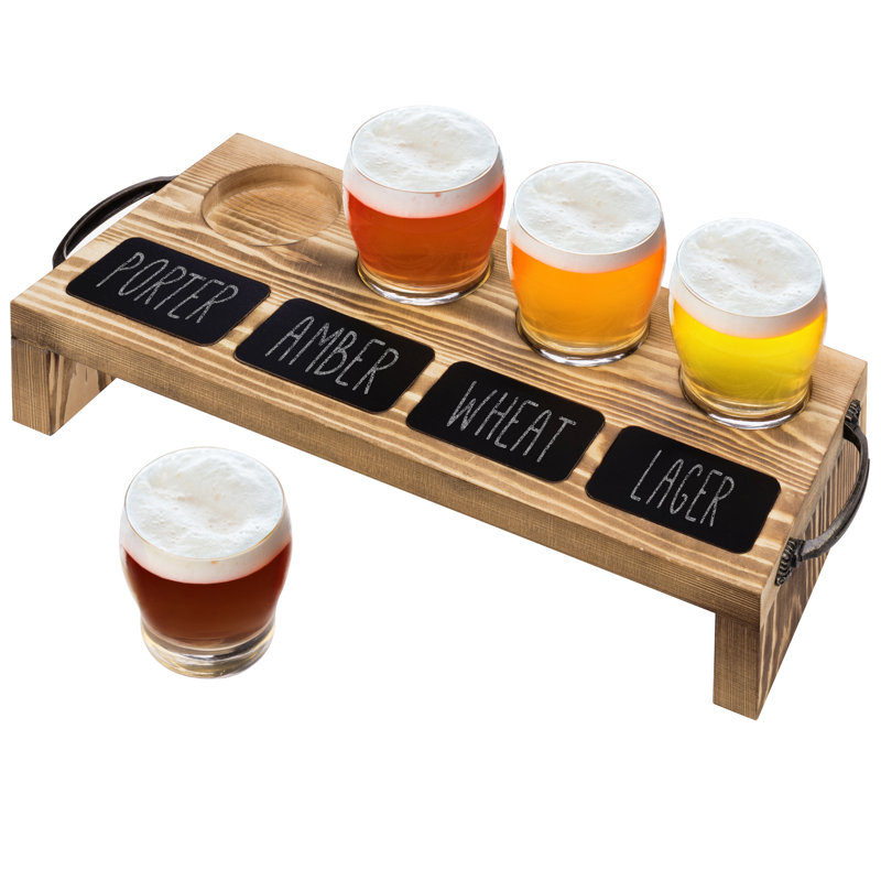 4 Piece 177ml Glass Beer Flight Set