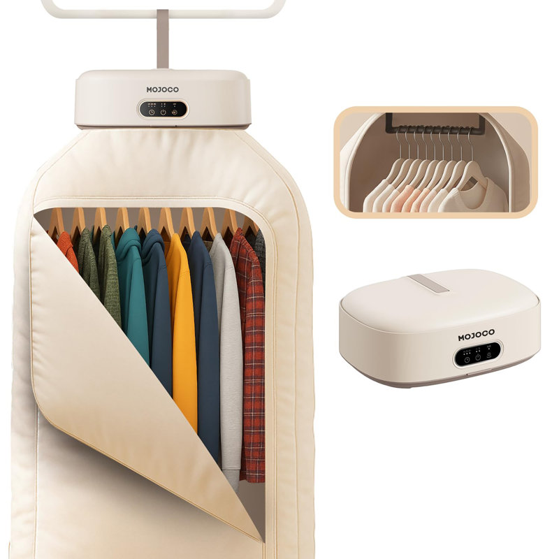 Séchoir à vêtements portatif avec minuterie réglable et chaleur éliminant les plis pour les appartements, les véhicules récréatifs et les voyages