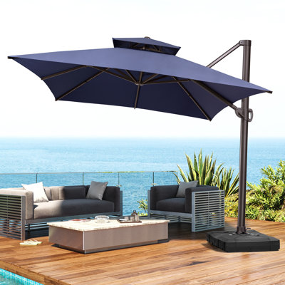 120'' Square Cantilever Umbrella With Weighted Base