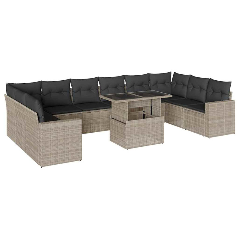 Ensemble de canapé de jardin gris clair / anthracite