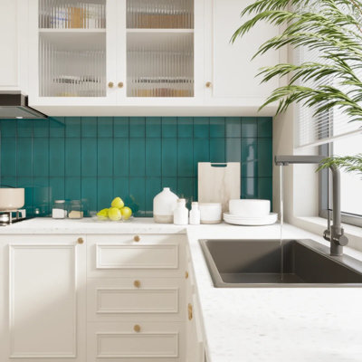 Joy Glossy 4x10 Subway Tile for Kitchen Backsplash & Bathroom Wall – Classic Ceramic Design