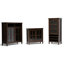 Armoire de rangement transitionnelle en bois massif l 32 po Warm Shaker avec portes en verre trempé et tablettes réglables-1726950488